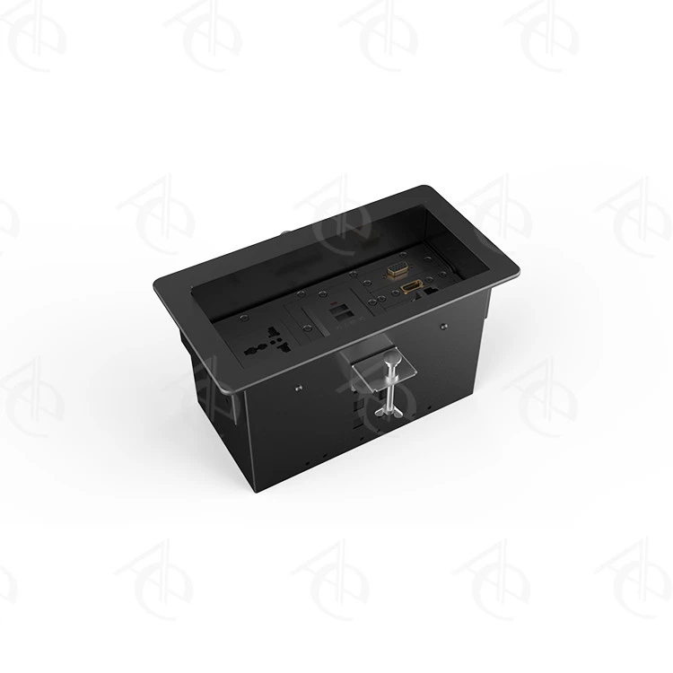 Rectangle Type Subsidencine Cover Plate 1+6 Multimedia Tabletop Socket