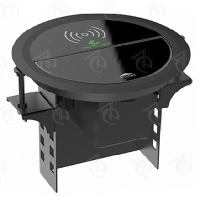 Semicircle Clameshell Multimedia Wireless Charging Tabletop Hidden Connector